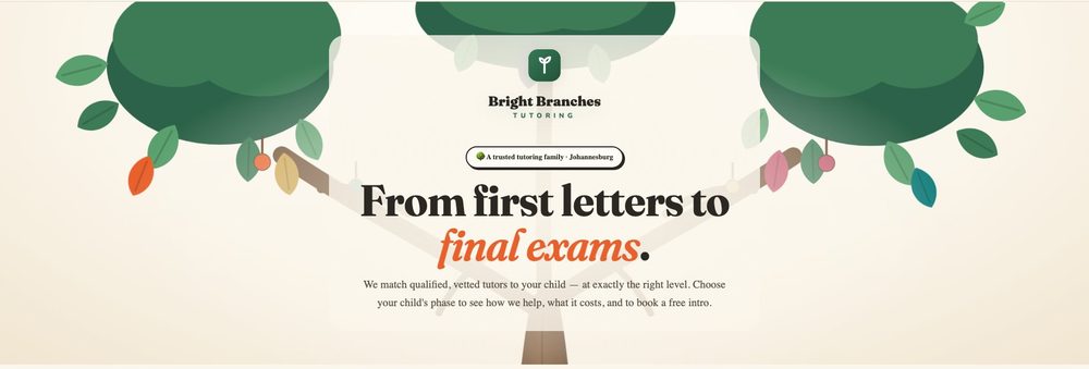 Tutoring service website hero